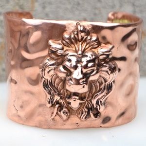 Copper Lion Cheetah leopard Cuff Bracelet Gothic